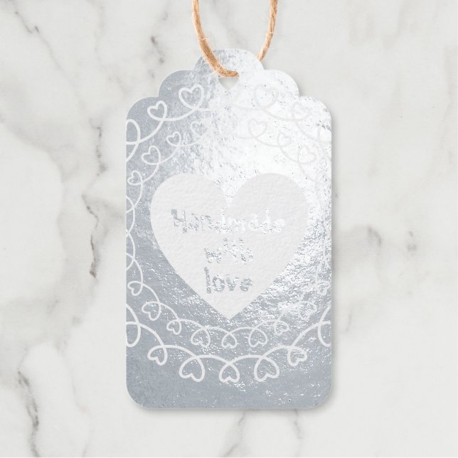 Handgefertigt mit Liebe Geschenkanhänger (Vorderseite)