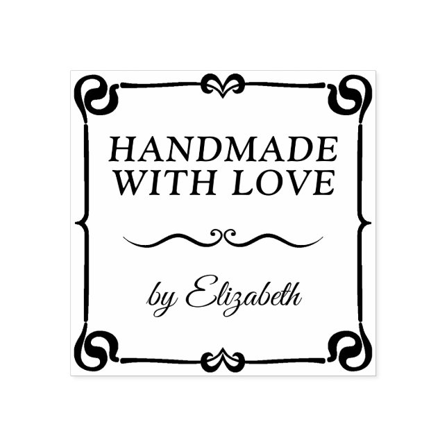Handgefertigt mit Liebe Gummistempel (Prägung)