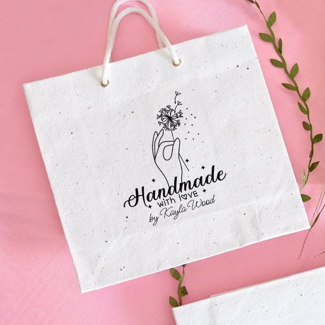 Handgefertigt mit Liebe, Hand Dandelion Grosser Ka Gummistempel (Von Creator hochgeladen)