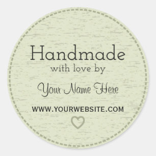 Handgefertigt mit Liebe Handmade Business Sticke Runder Aufkleber