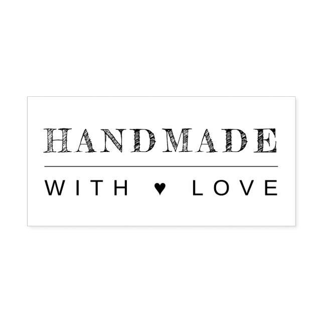 Handgefertigt mit Liebe Herz Gummistempel (Prägung)