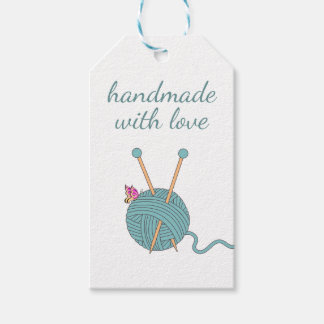 Handgefertigt mit Liebe - Herzförmiges Garn & Schm Geschenkanhänger