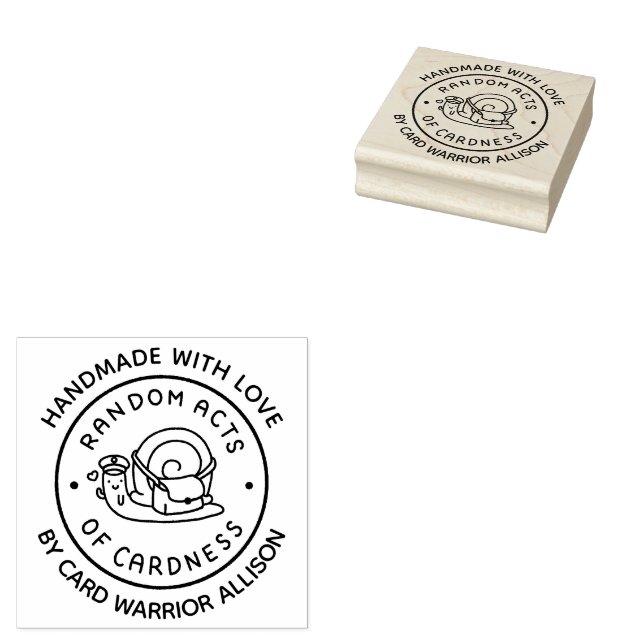 Handgefertigt mit Liebe Holzkunst Briefmarke Gummistempel (Stempel)