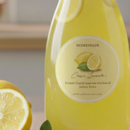 Handgefertigt mit Liebe Homemade Lemonade Runder Aufkleber
