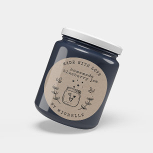 Handgefertigt mit Liebe Jam-Etikett Canning-Aufkle Runder Aufkleber