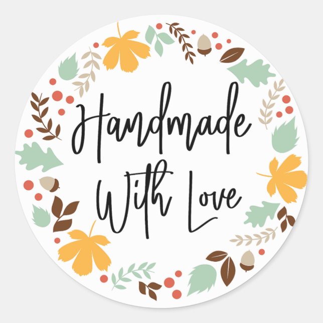 Handgefertigt mit Liebe Kleine Unternehmen Sticker (Vorderseite)