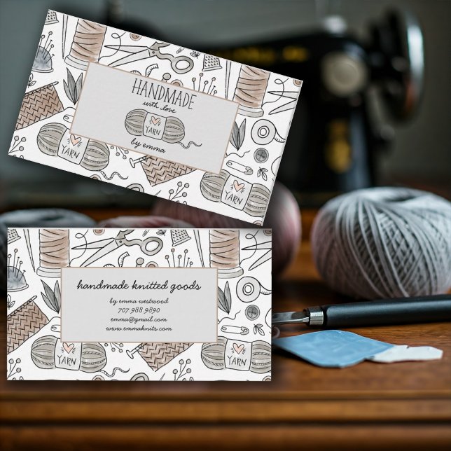 Handgefertigt mit Liebe Knitter Business Card Visitenkarte (Von Creator hochgeladen)