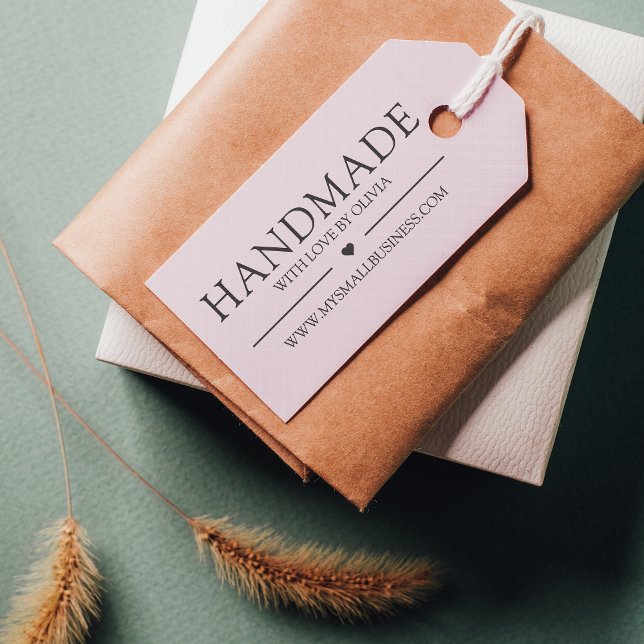 Handgefertigt mit Liebe Minimalistische kleine Unt Gummistempel (Handmade with love Custom Rubber Stamp for Packaging - small business)