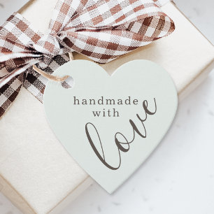Handgefertigt mit Liebe Minze Herz Geschenkanhänger