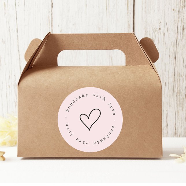 Handgefertigt mit Liebe mit Heftaufkleber | Custom Runder Aufkleber (Von Creator hochgeladen)