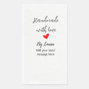 Handgefertigt mit Liebe Name des Geschäfts hier ei Serviette