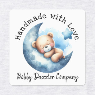 Handgefertigt mit Liebe Niedlich Teddy Bär Etiketten