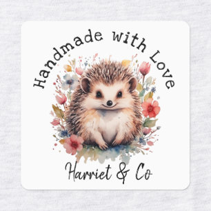 Handgefertigt mit Liebe Niedlicher Igel Etiketten