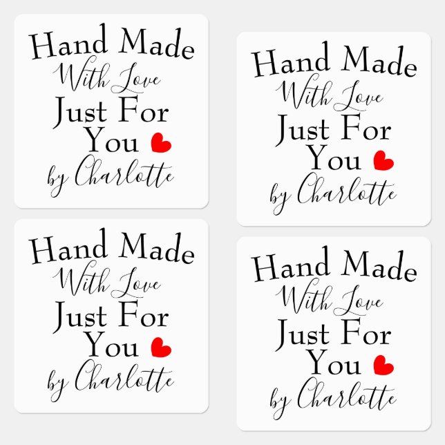 Handgefertigt mit Liebe nur für Sie Personalisiert Etiketten (Grün)