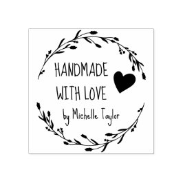 Handgefertigt mit Liebe Personalisierte KautschukB Gummistempel