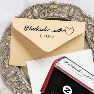 Handgefertigt mit Liebe Personalisierte KautschukB Permastempel
