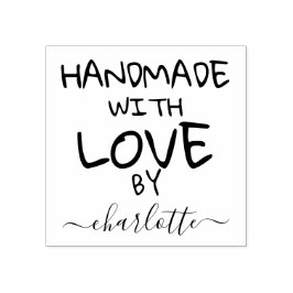 Handgefertigt mit Liebe personalisierte Typografie Gummistempel