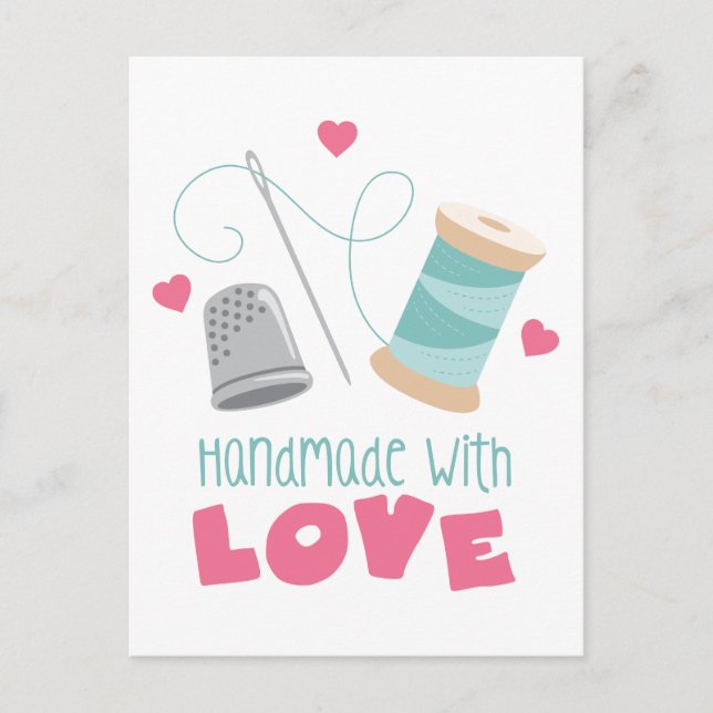 Handgefertigt mit Liebe Postkarte (Vorderseite)