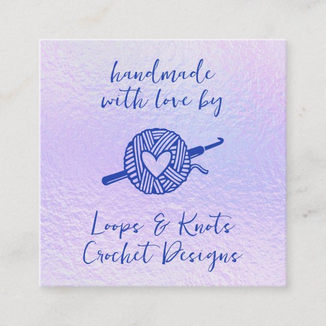 Handgefertigt mit Liebe Quadratische Visitenkarte (Vorderseite)