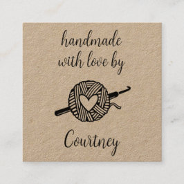 Handgefertigt mit Liebe Quadratische Visitenkarte