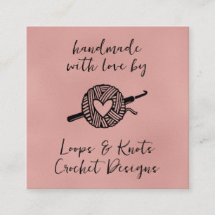Handgefertigt mit Liebe Quadratische Visitenkarte