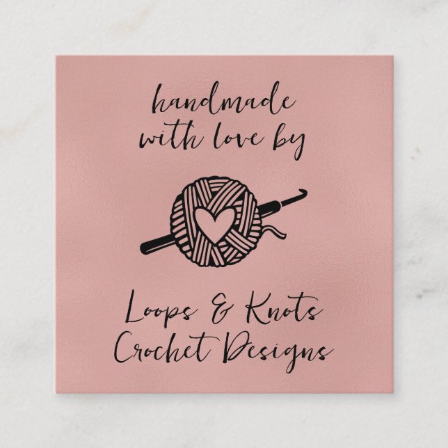 Handgefertigt mit Liebe Quadratische Visitenkarte (Vorderseite)
