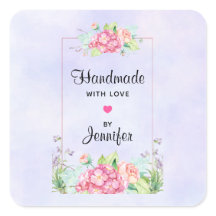 Handgefertigt mit Liebe Rosa Aquarellrahmen