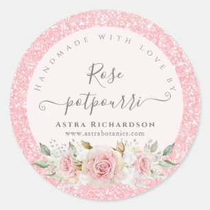 Handgefertigt mit Liebe Round-Product-Label Runder Aufkleber