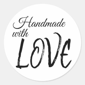 Handgefertigt mit Liebe Runder Aufkleber