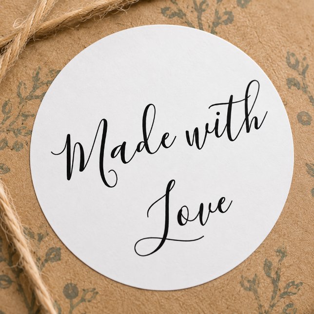 Handgefertigt mit Liebe Runder Aufkleber (Made with Love Sticker)