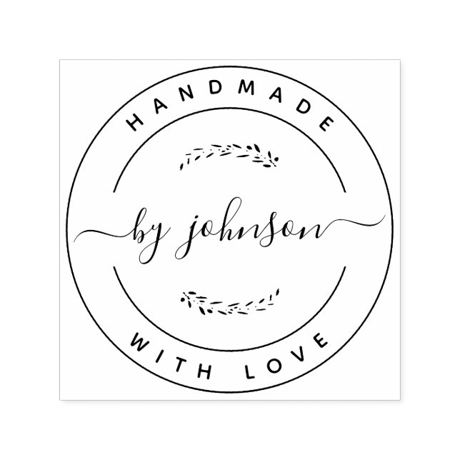 Handgefertigt mit Liebe rustikal Permastempel (Design)