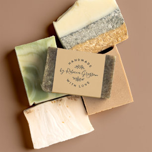 Handgefertigt mit Liebe   Rustikale Schrift und He Permastempel