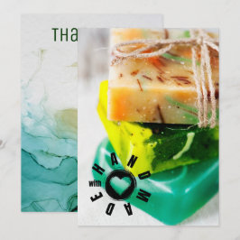 Handgefertigt mit Liebe signieren Soap Maker Busin Dankeskarte