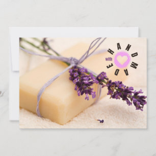 Handgefertigt mit Liebe Soap Maker Business Lavend Dankeskarte