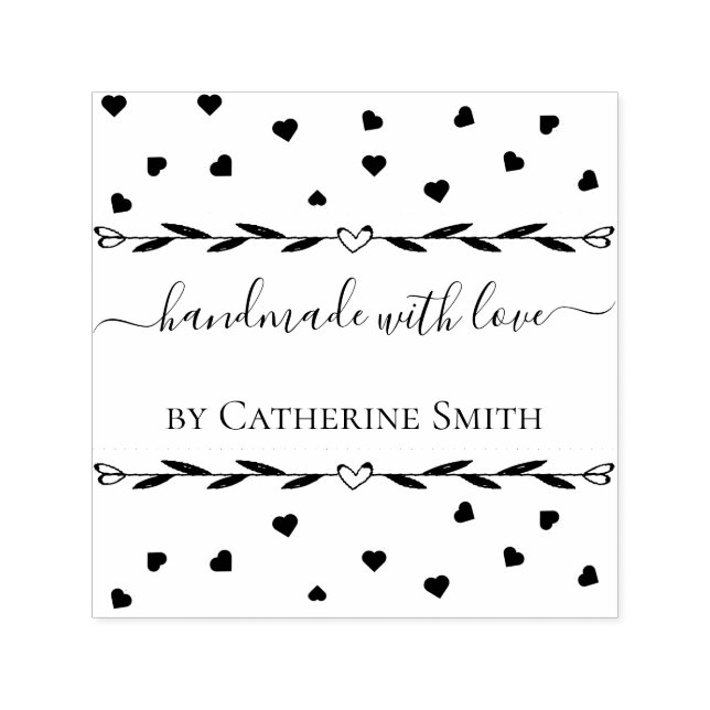 „Handgefertigt mit Liebe“ Stempel (Design)