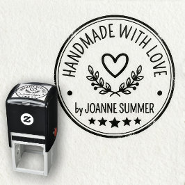 Handgefertigt mit Liebe - Stempel für Markennamen 