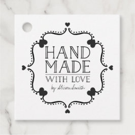 Handgefertigt mit Liebe-Tag mit Herz Geschenkanhänger