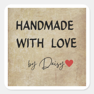 Handgefertigt mit Liebe von Daisy Aufkleber – süß