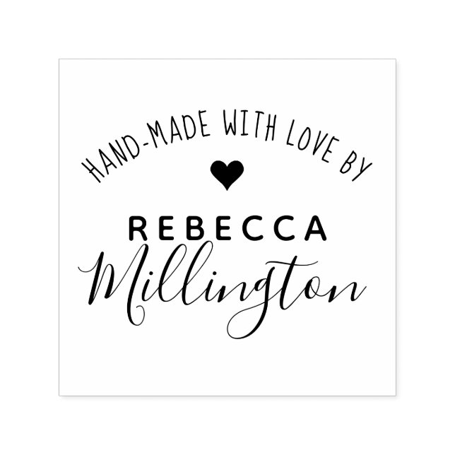 Handgefertigt mit Liebe von | Eigene Unterschrift  Permastempel (Design)