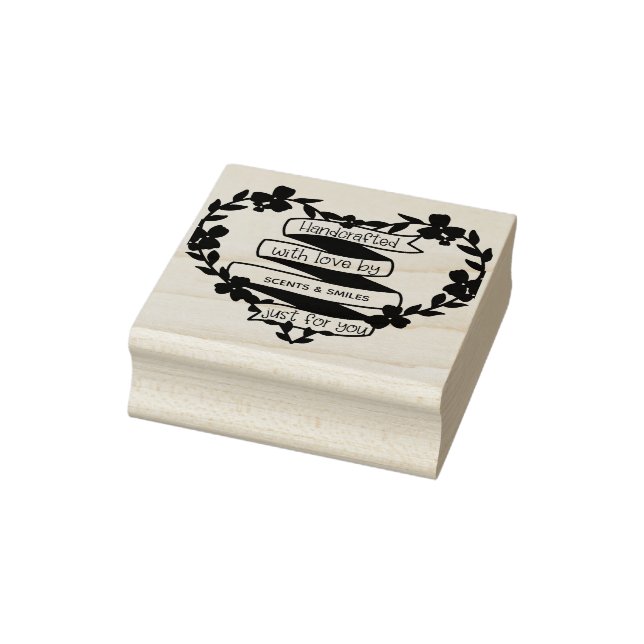 Handgefertigt mit Liebe von .. Herzform Gummistempel (Stempel)