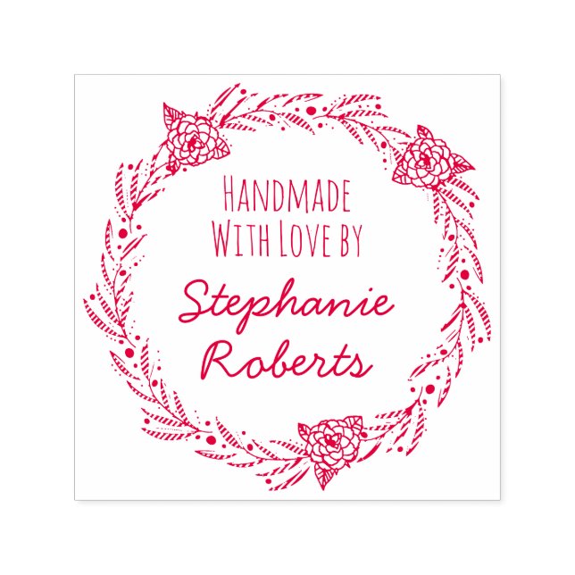 Handgefertigt mit Liebe von Individuellen Namen Permastempel (Design)
