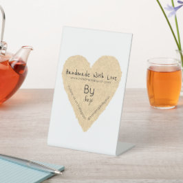 Handgefertigt mit Liebe von Suzi Herz Sockelschild