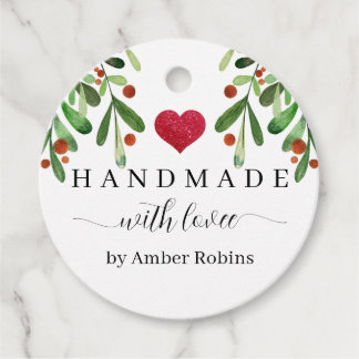 Handgefertigt mit Liebe Weihnachten Geschenkanhänger