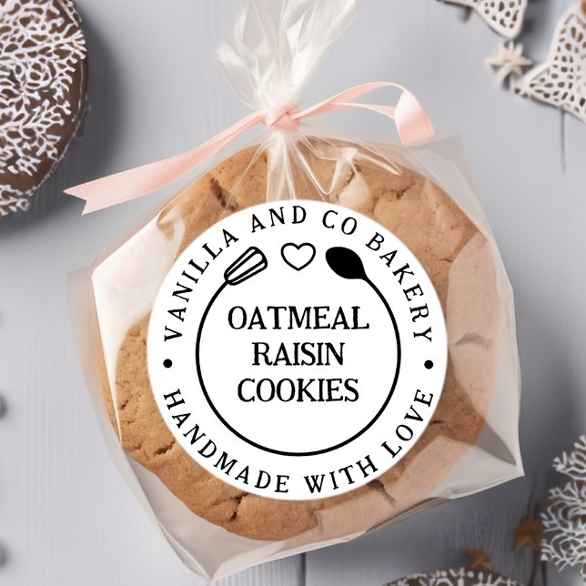 Handgefertigt mit Liebe Whislpool Spoon Bäckerei B Runder Aufkleber (Von Creator hochgeladen)