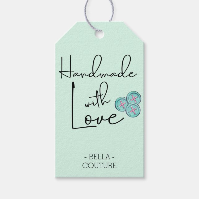 Handgefertigt mit Niedlichen Tasten der Liebe Minz Geschenkanhänger (Vorderseite)