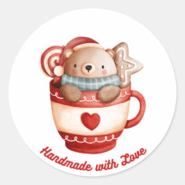 Handgefertigt mit Weihnachtsaufkleber der Liebe Runder Aufkleber