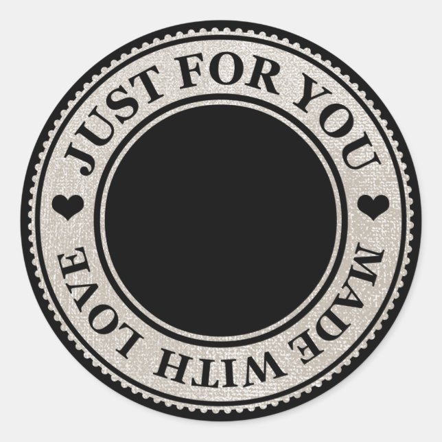 Handgefertigt nur für Sie machte Liebe Elfenbeinsc Runder Aufkleber (Vorderseite)