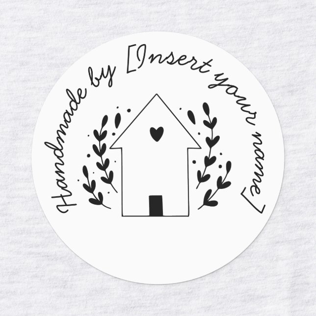 Handgefertigt von Ihrem Liebe House Wreath Iron On Etiketten (Design 2)
