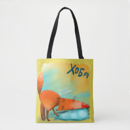 Handgefertigte Aquarellfarben Funny Fox Tasche