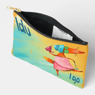 Handgefertigte Aquarellfarben Funny Fox Zubehörtasche